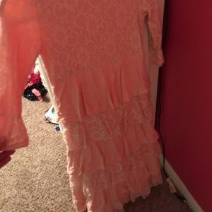 Peach lace dress